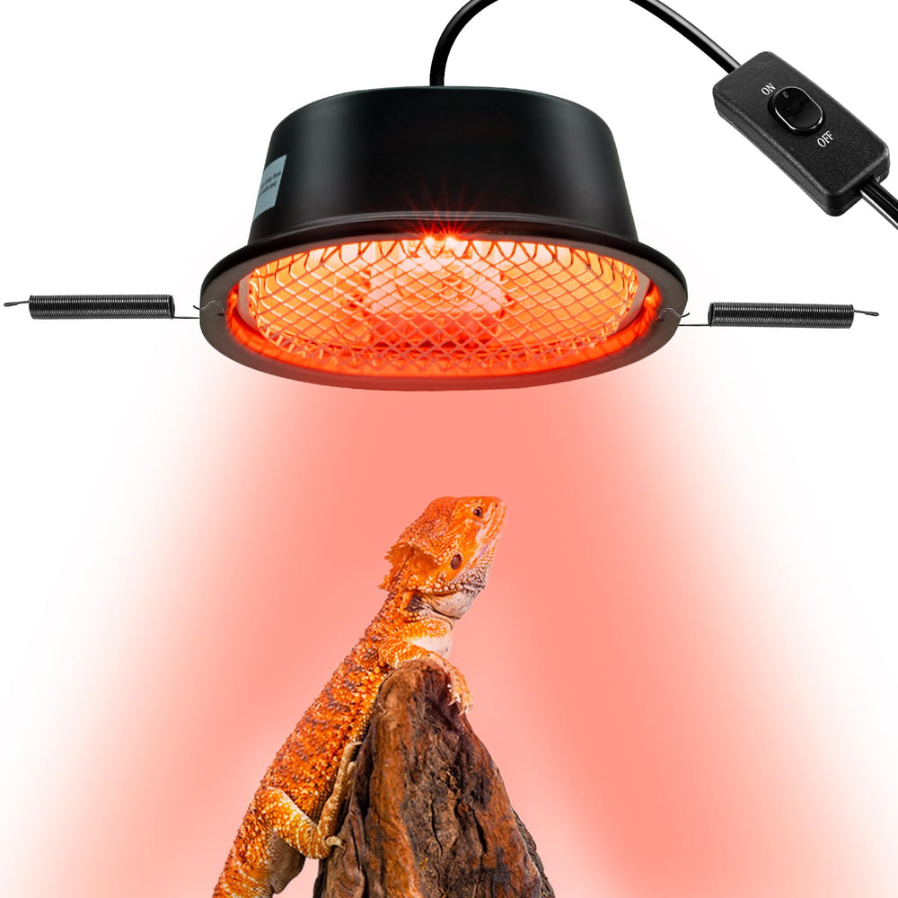 CAVACHEW G9 reptile heat lamp over terrarium for consistent basking warmth