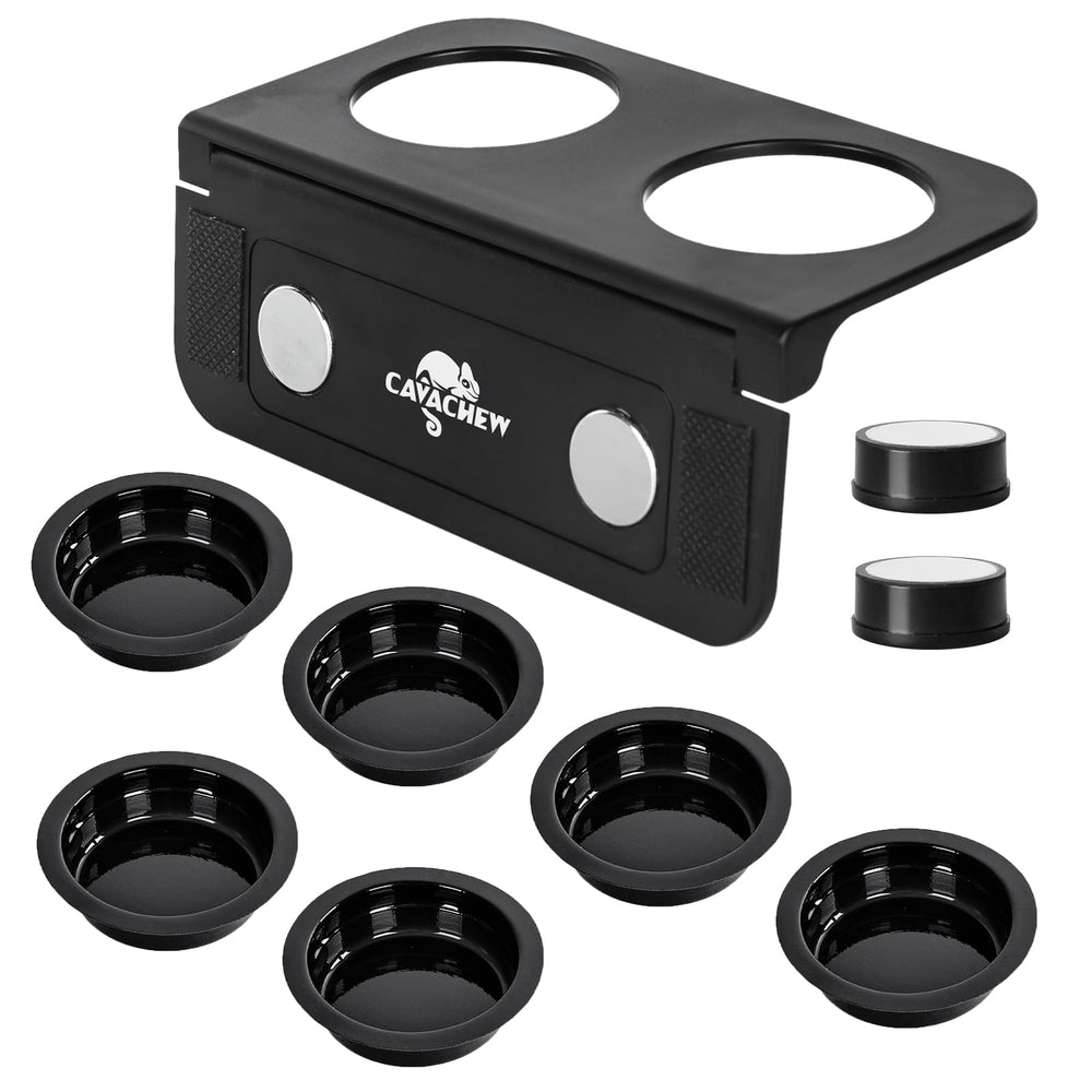 CAVACHEW magnetic gecko feeding ledge mounted on a glass tank for tidy meals