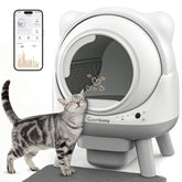 Cavrtbany automatic litter box front view showing hands-free self-cleaning in action