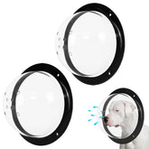 CAWUWE dog fence window outer diameter shown for precise fence hole fit and ventilation