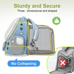 Cawypety Expandable Cat Backpack anti-escape leash keeps pets secure.