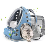 Cawypety Expandable Cat Backpack front view, ready for city trips with secure design.