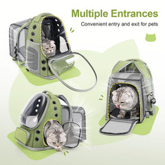 Cawypety cat backpack with adjustable shoulder strap and chest buckle for stable carrying