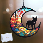 CCiaga French Bulldog memorial suncatcher with dog on the moon inviting warm memories in sunlight