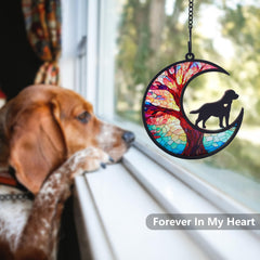 CCiaga Labrador memorial suncatcher-tree background evokes connection to nature, perfect for reflective moments.