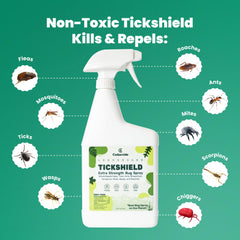 Close-up of Tickshield label showing cedar oil and lemongrass