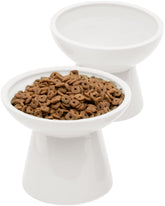 CEEFU 2 elevated cat bowls with food focus for comfortable dining.