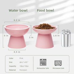 Ceramic elevated food bowl in pink from CEEFU is sturdy and easy to clean