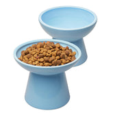 CEEFU elevated ceramic cat bowls for food, promoting comfortable dining posture.