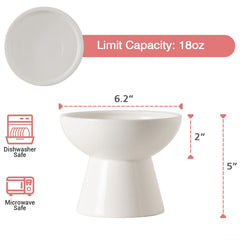 CEEFU extra-wide cat bowl 6.2-inch opening reduces whisker fatigue