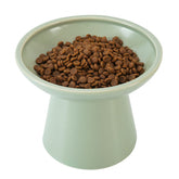 CEEFU extra-wide elevated ceramic cat bowl with a shallow opening for whisker-friendly meals