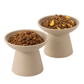 CEEFU extra wide elevated cat bowl top view showing whisker-friendly design