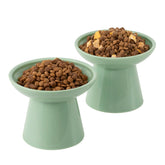 CEEFU extra-wide elevated ceramic cat bowl top view showing whisker-friendly design