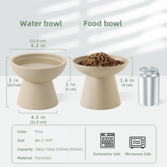 CEEFU food bowl shallow and wide supports whisker-friendly dining and easy kibble access