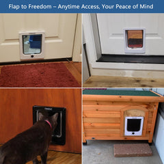 CEESC 4-way rotation cat door demonstrates in/out modes for flexible passage.