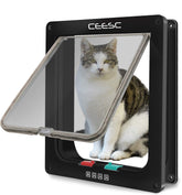 CEESC extra large cat door front view with four-way locking for controlled pet access