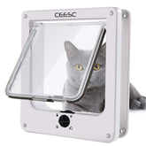 CEESC Medium Cat Door exterior view with weatherproof seal protecting against rain.