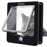CEESC medium cat door in weatherproof black frame for indoor and outdoor access