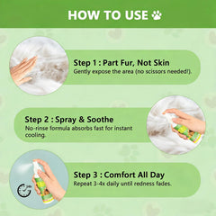 Soft pet skin after application showing moisturized, comfortable fur