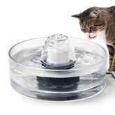 Cepheus 2.7L glass pet fountain full view highlights large capacity for multiple pets.