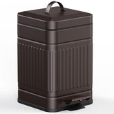 CEROELDA small trash can with lid in brown, compact for bathrooms or bedrooms