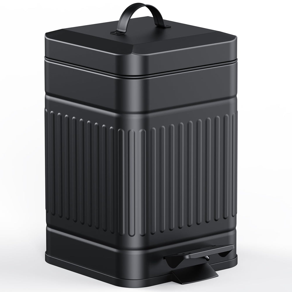 CEROELDA small trash can with lid, front view, quiet soft-close for home use.