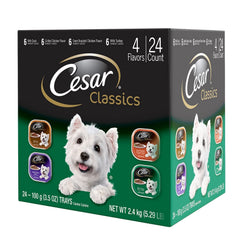 Cesar Classic Loaf in Sauce with duck tray showing real poultry as the number one ingredient.
