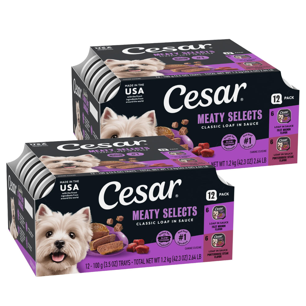 Cesar Classic Loaf in Sauce Filet Mignon tray with real beef as the main ingredient