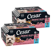 Cesar Classic Loaf in Sauce smoked bacon and egg tray showing protein-packed wet dog food