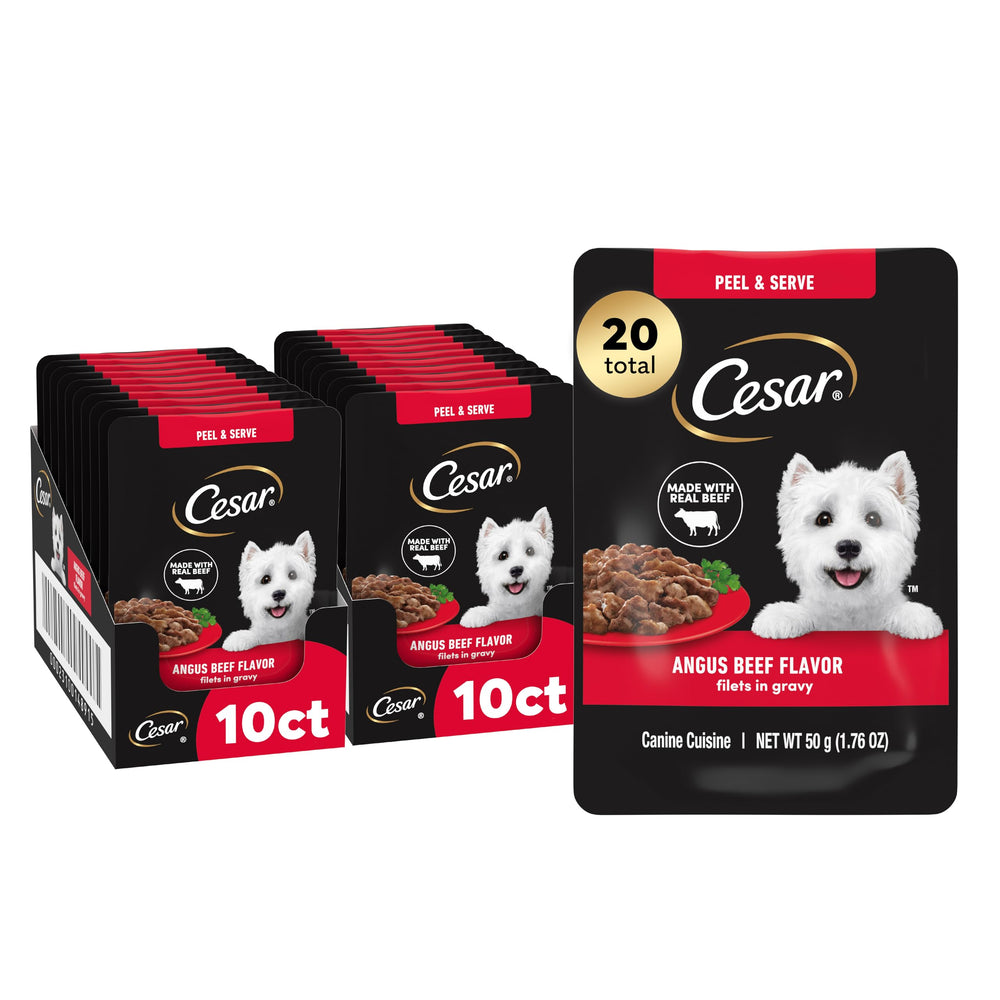 Cesar Filets in Gravy Angus Beef mini-pouch with real beef, a protein-packed meal