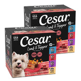 Cesar Loaf in Sauce Rotisserie Chicken tray with real meat for dogs