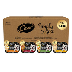 Cesar Simply Crafted beef topper tub close-up with rich aroma