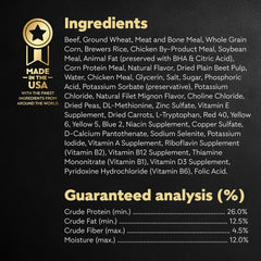 Cesar USA-made ingredients label close-up showing quality sourcing.