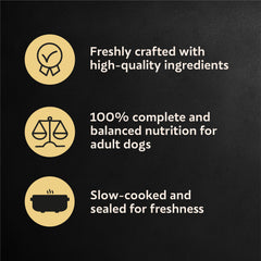 Cesar wet dog food with real pork as the #1 ingredient, protein-rich flavor.