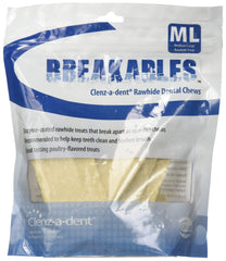 Ceva Breakables rawhide breakable sticks for dogs 11-50 lb; gentle chewing option.