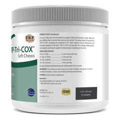 Ceva TRP Tri COX soft chews label closeup with UC II