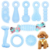 CGBD 9-shape puppy toy set designed for teething and oral comfort in small dogs.