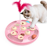CGBD cat puzzle toy with track balls and feather teaser for mental stimulation.