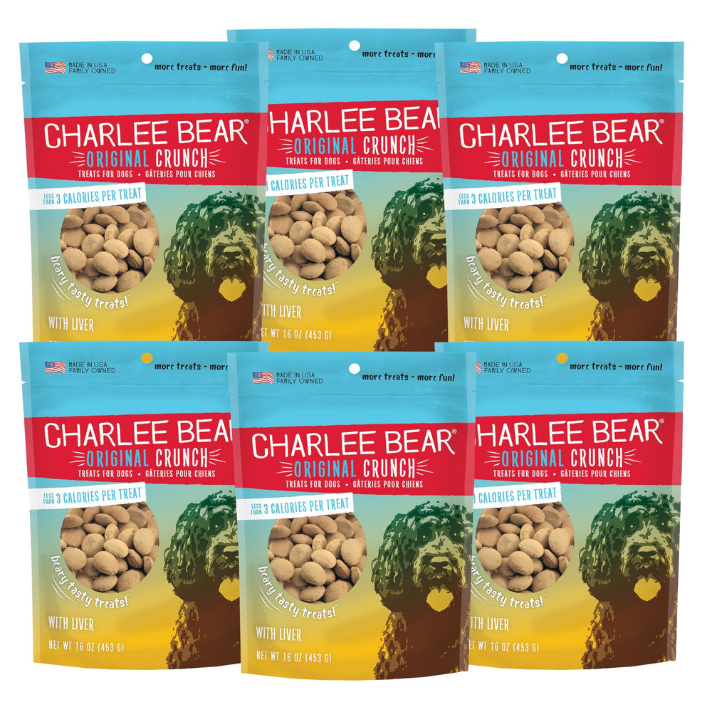 Charlee Bear Original Crunch Liver treats in a resealable pack for trainers