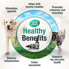 Charlie and Buddy hemp oil promotes relaxation in dogs and cats
