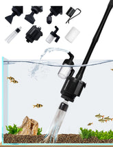 Charmshine Electric Aquarium Gravel Cleaner assembly shows durable filter cup for easy maintenance.