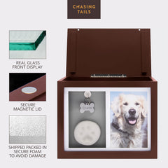 Chasing Tails urns spacious interior, holds ashes and keepsakes up to 95 lb.