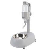 Chazcool pet water dispenser stand showing height-adjustable design for playing pets.