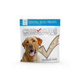 Checkups Dental Dog Treats in a resealable stand-up bag for freshness.