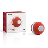 Cheerble interactive cat ball red on floor sparks playful hunting moments for cats.