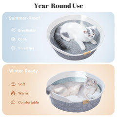CHEERHOME PETS cat bed basket woven from breathable cotton rope