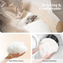 CHEERHOME PETS cat in basket—compact design for small spaces.