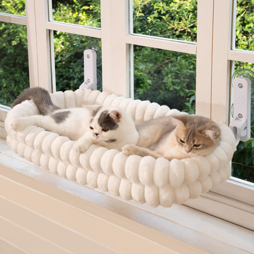 CHEERPALS cat window perch hammock in use, offering a cozy window nap.