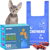 CHEFNENO biodegradable cat litter bags in blue for eco-friendly waste handling
