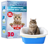 CHEFNENO 39x17 inch drawstring liner for large litter boxes, easy cleanup.